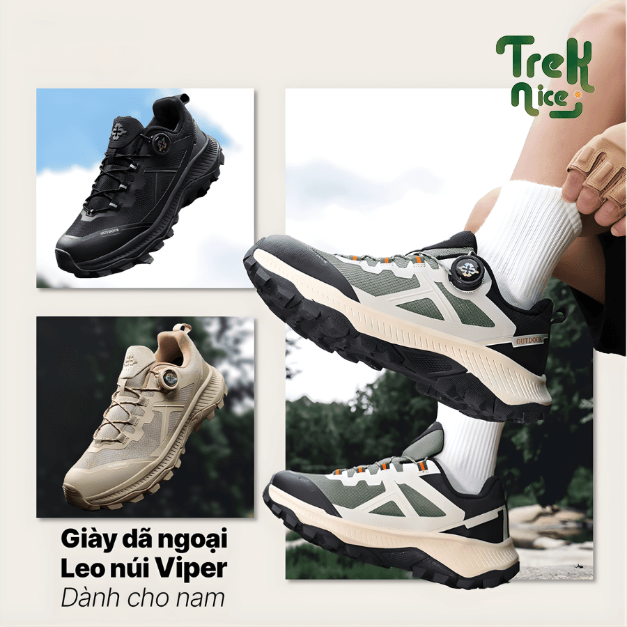 Giày leo núi Viper - khoá xoay nhanh, chống nước, ổn định mọi địa hình