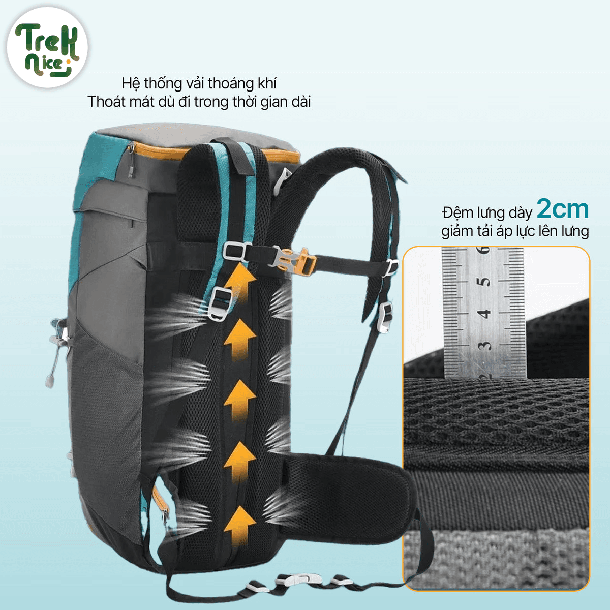 Balo dã ngoại thể thao Roamer - 40L, chống nước, thoáng khí
