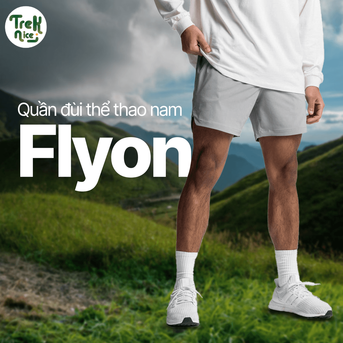 Quần đùi thể thao nam Flyon - nhẹ, thoáng, nhanh khô